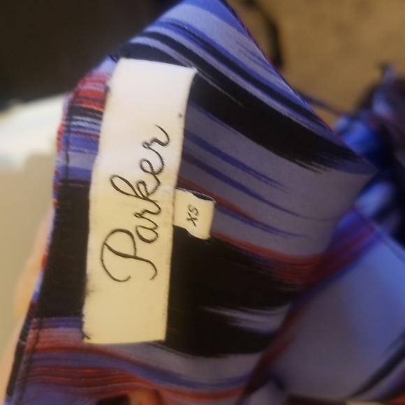 PARKER silk watercolor lines maxi dress - Picture 7 of 8